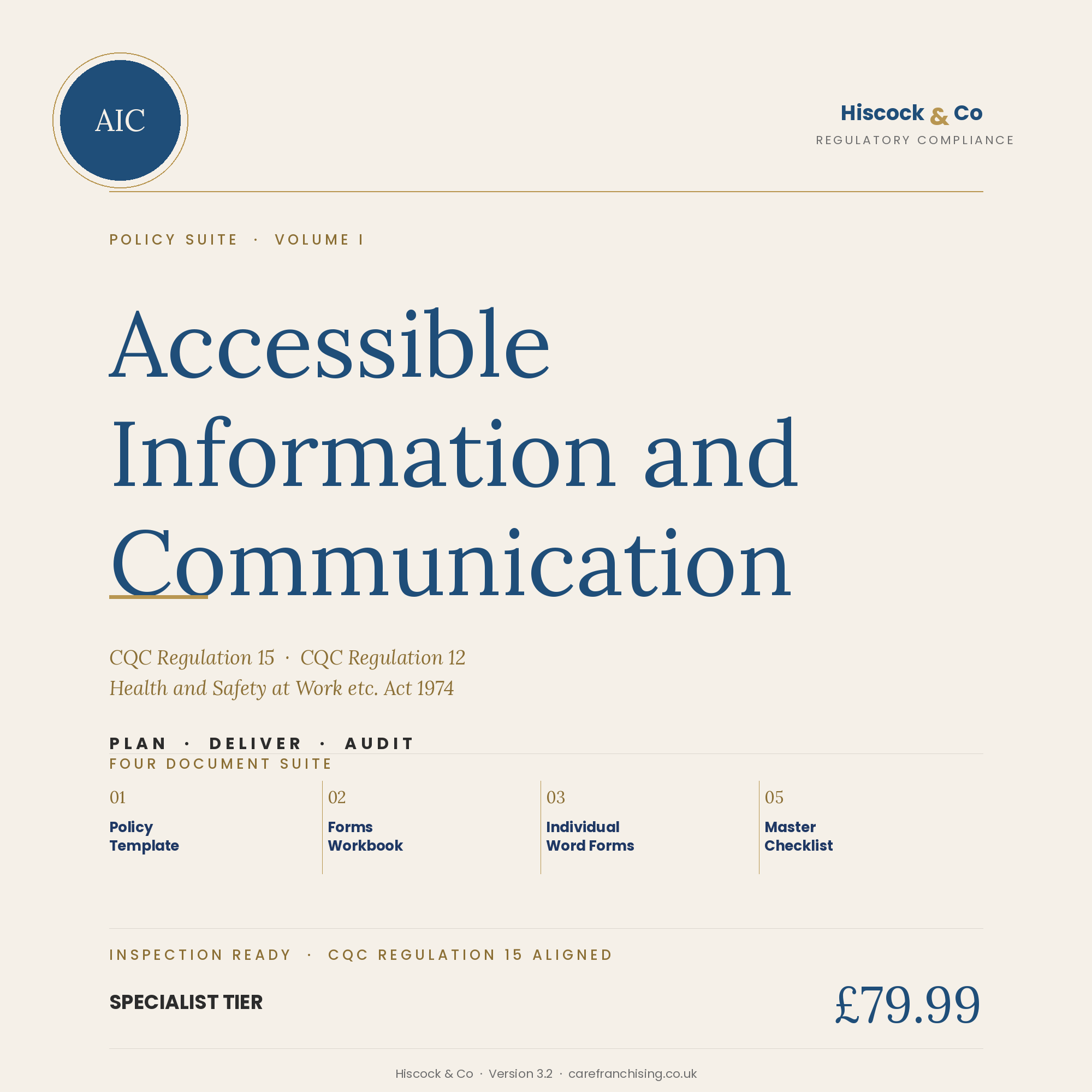 Accessible Information and Communication Policy Suite cover
