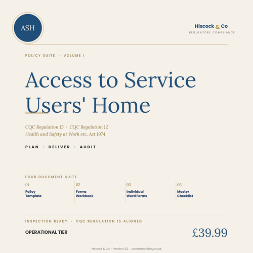 Access to Service Users' Home Policy Suite cover