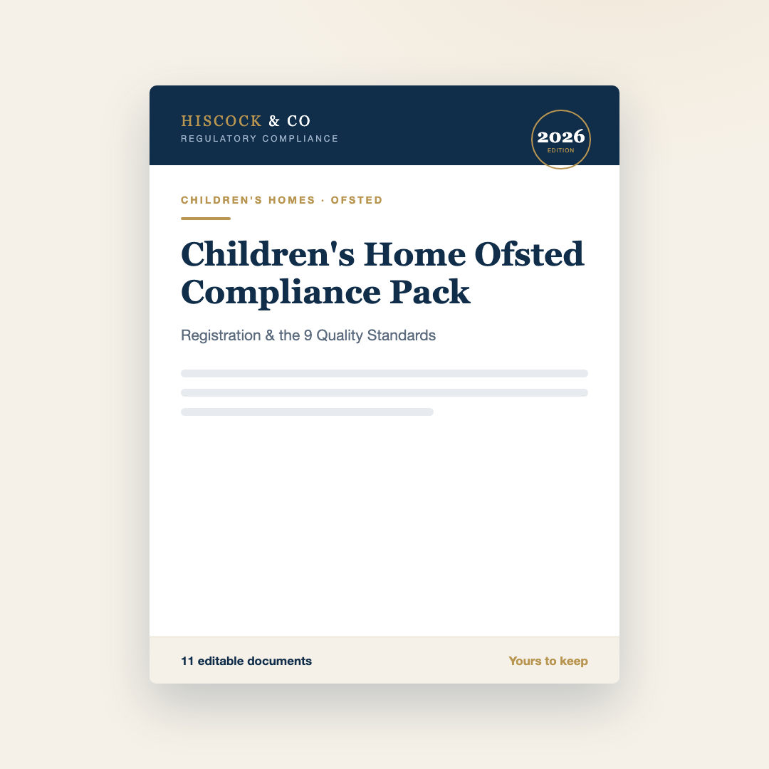 Children's Home Ofsted Compliance Pack