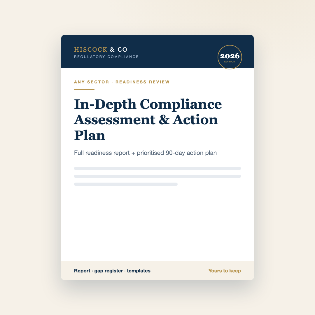 In-Depth Compliance Assessment & Action Plan