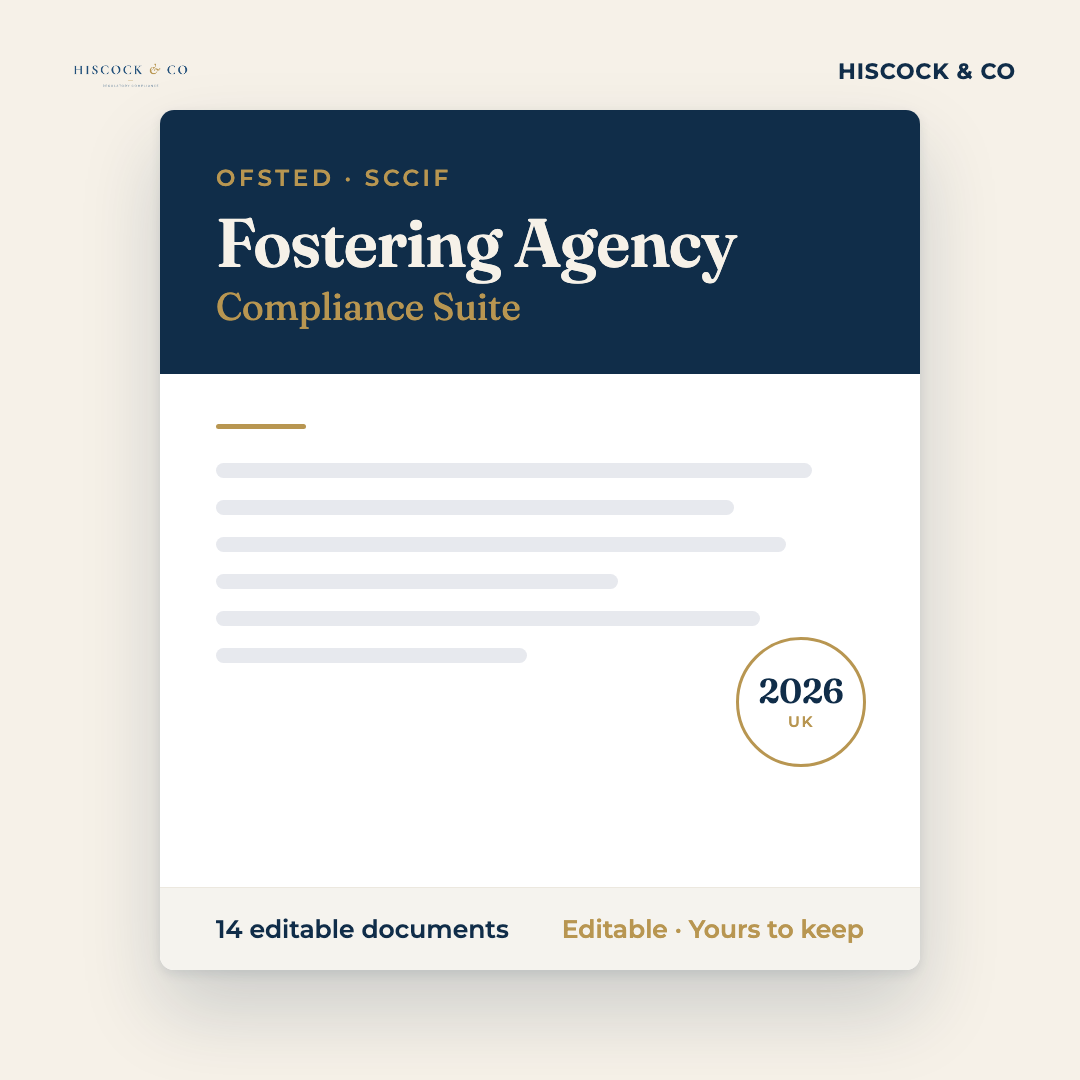 Fostering Agency Ofsted Compliance Suite — 14 editable documents, yours to keep