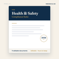 Health & Safety Compliance Suite — 11 editable documents, yours to keep (any business)
