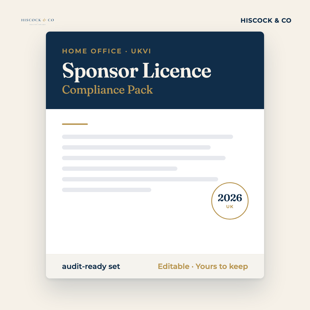 Sponsor Licence Compliance Pack — Hiscock & Co